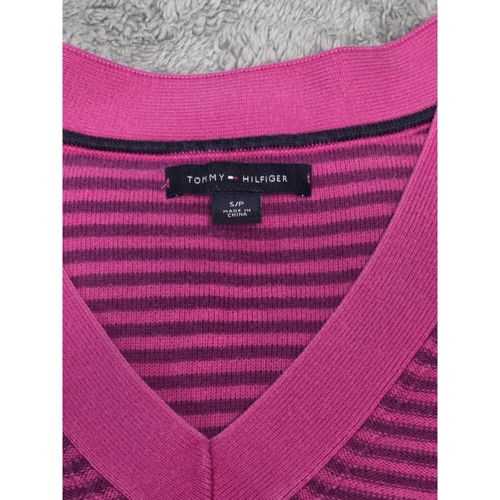 VTG Tommy Hilfiger Women's Pink And Purple Knit Long Sleeve Shirt Size Small - Picture 8 of 15